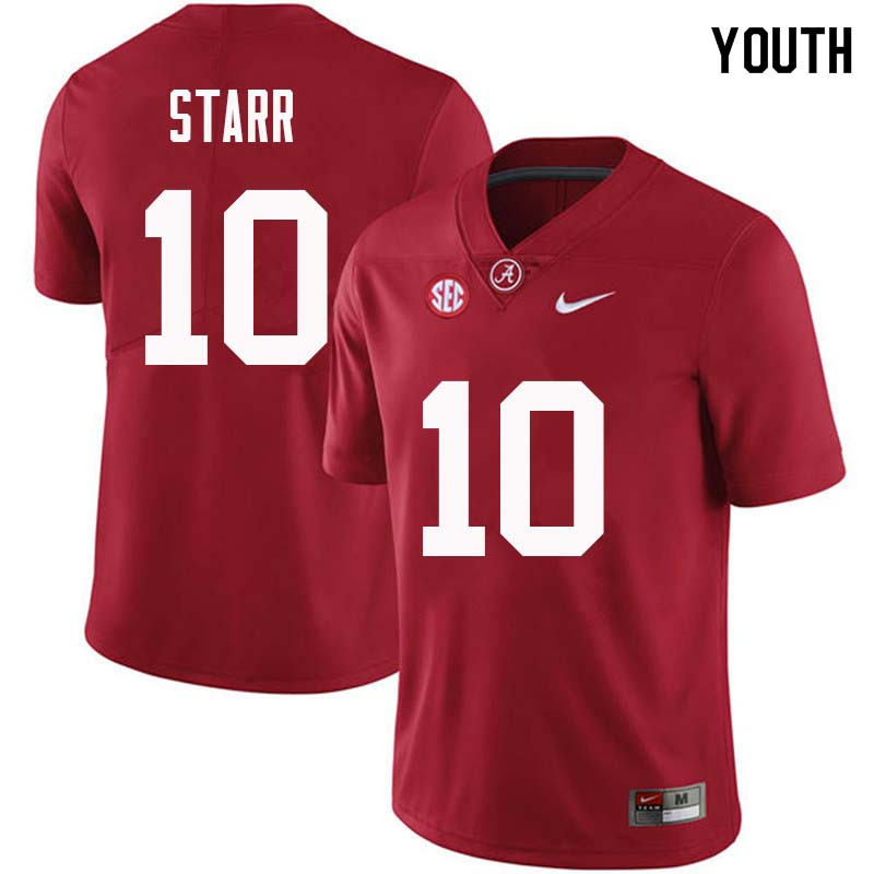 Alabama Crimson Tide Youth Bart Starr #10 Crimson NCAA Nike Authentic Stitched College Football Jersey MZ16M85WV
